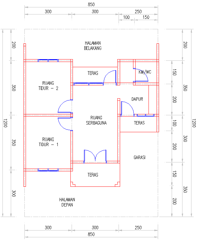 Geginau Menggambar Rumah  Sederhana dengan  AutoCAD  1