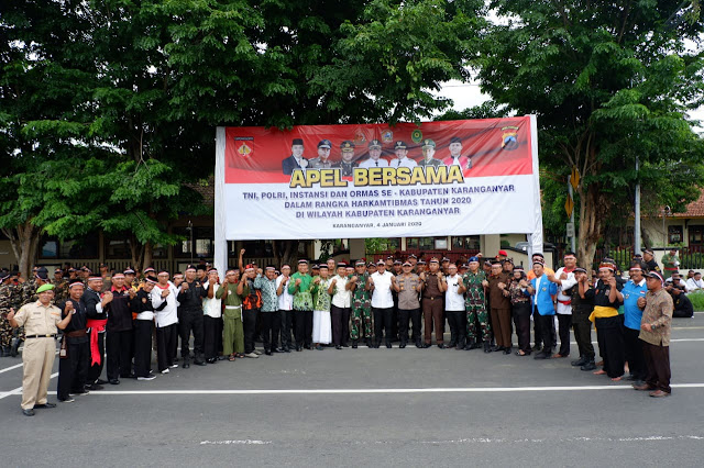 KodimKaranganyar  - Tingkatkan Kamtibmas Polres Karanganyar Gelar Apel Bersama