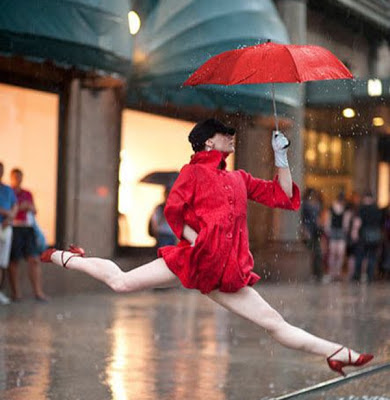 Feel Free with Dancing Style in the Rain