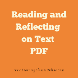 Reading and Reflecting on Text PDF download free in English Medium Language for B.Ed and all courses students, college, universities, and teachers