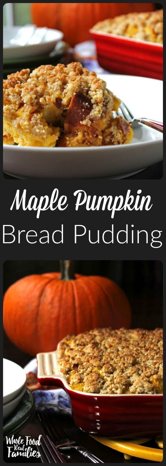 Pumpkin Bread Pudding is warm and delicious with an Oatmeal Crumble Top that is out of this world. A fall spin on a loved classic!