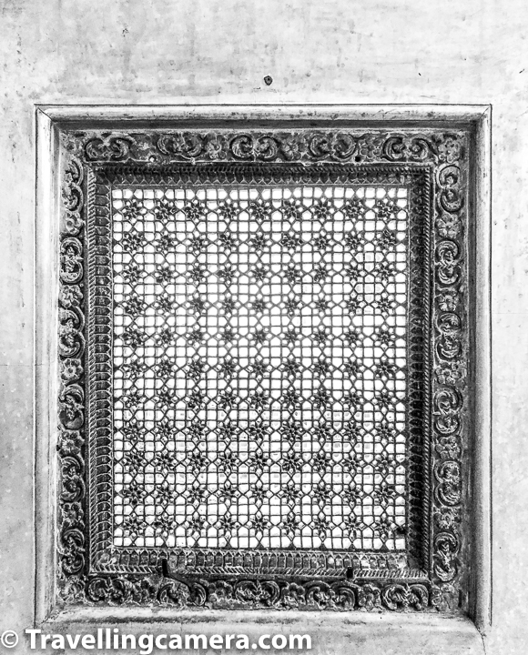 Most of the windows with netted art-work on marble have different designs and I was wondering what could be the reason. It's not even like designs differed across sections of the Udaipur City Palace. I am sure there must be some thinking behind that our guide certainly didn't know about it.