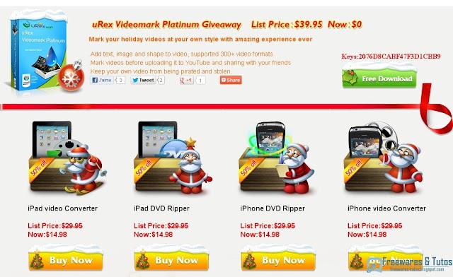 Offre promotionnelle : uRex Videomark Platinum gratuit !