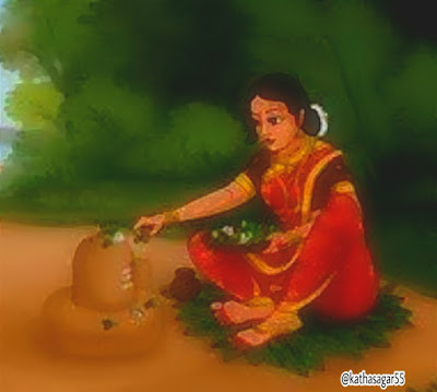 Parvati ji doing Hartalika Teej Vrat puja