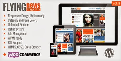 FlyingNews Responsive WordPress Magazine-bwtemplate blogs