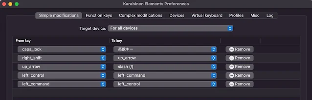 Karabiner-Elementsの変更点