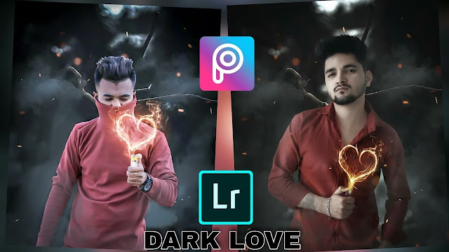 Dark Love picsart editing tutorial fire heart background and png download hd 