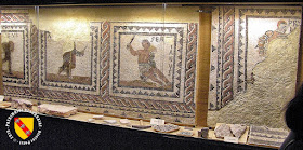 METZ (57) - Musée de la Cour d'Or : Mosaïque gallo-romaine aux gladiateurs