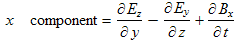 transformation of the x component of the second Maxwell equation