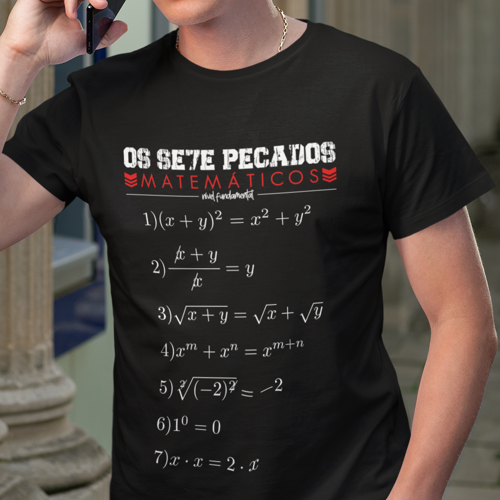 Camiseta Os 7 pecados matemáticos - Nível fundamental