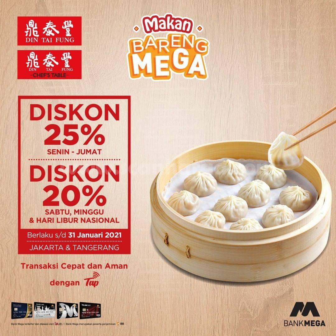 DIN TAI FUNG Spesial Promo Makan Bareng MEGA – Diskon Hingga 25%