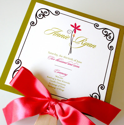 Hot summer wedding Fan programs are perfect They serve as a nice touch on 