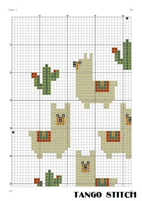 Llama cute animals nursery cross stitch pattern