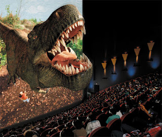 Imagen de una película de dinosaurios en 3D