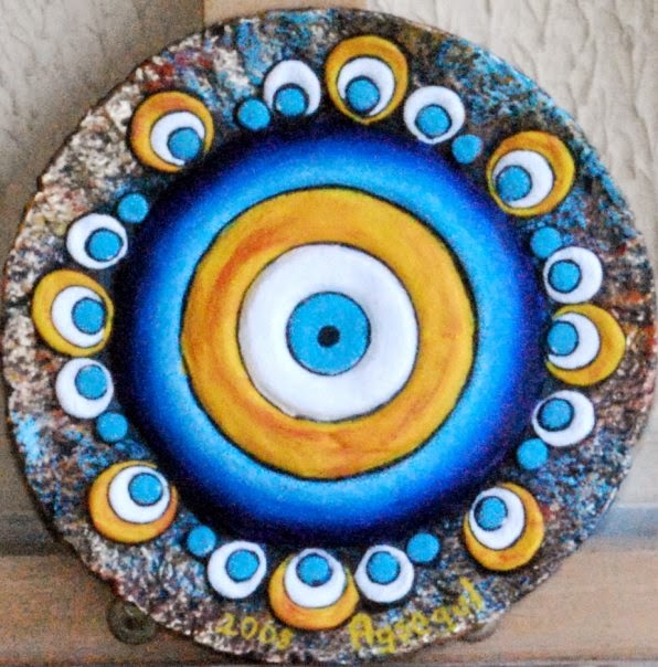 nazar boncuğu seramik rölyef (evil-eye talisman bas-relief)