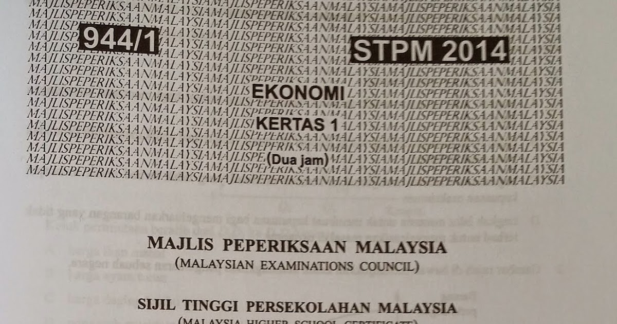 Soalan Dan Jawapan Ekonomi Stpm Penggal 1 Bab 1 - F Kebaya