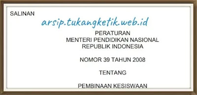 Permendiknas RI No. 39 Tahun 2008