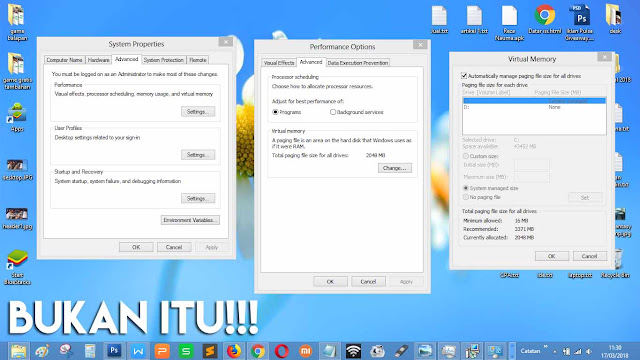 BUKAN pada virtual RAM OS Windows