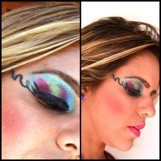 Make up olhos coloridos carnaval