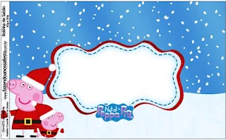 Peppa Pig in Christmas, Free Printable Candy Bar Labels.