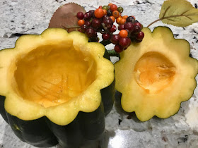 Scooped out acorn squash