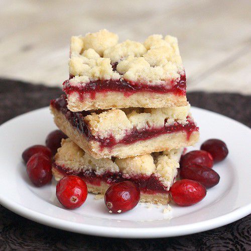 Brown Butter Cranberry Streusel Shortbread Bars