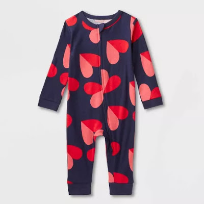 Baby Valentine's Day Hearts Matching Family Footed Pajama