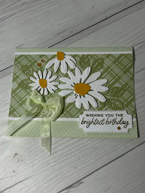 Daisy-themed greeting card using Stampin' 'Up! Cheerful daisies bundle