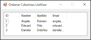 Orden de columnas en ListView