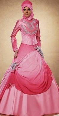 20 Contoh Model  Baju Pengantin  Muslim Pink Kumpulan 