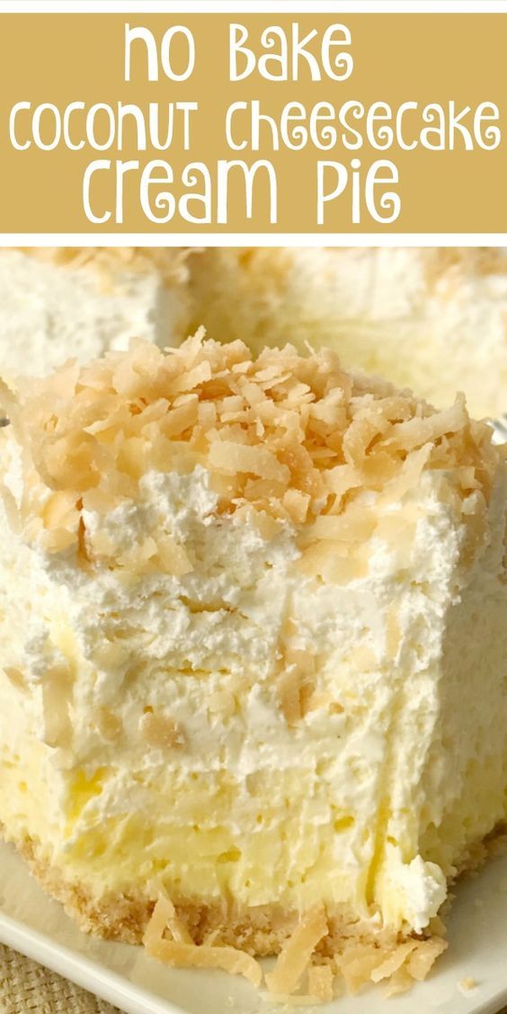 Coconut cream pie with a cheesecake twist. Easy and simple thanks to the coconut pudding mix and Nilla wafer crust. It’s a no bake pie s...