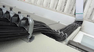 DC Cables on Concrete Column