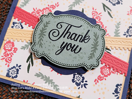 Stampin'Up! Lovely and Lasting Thank You Card  by Sailing Stamper Satomi Wellard
