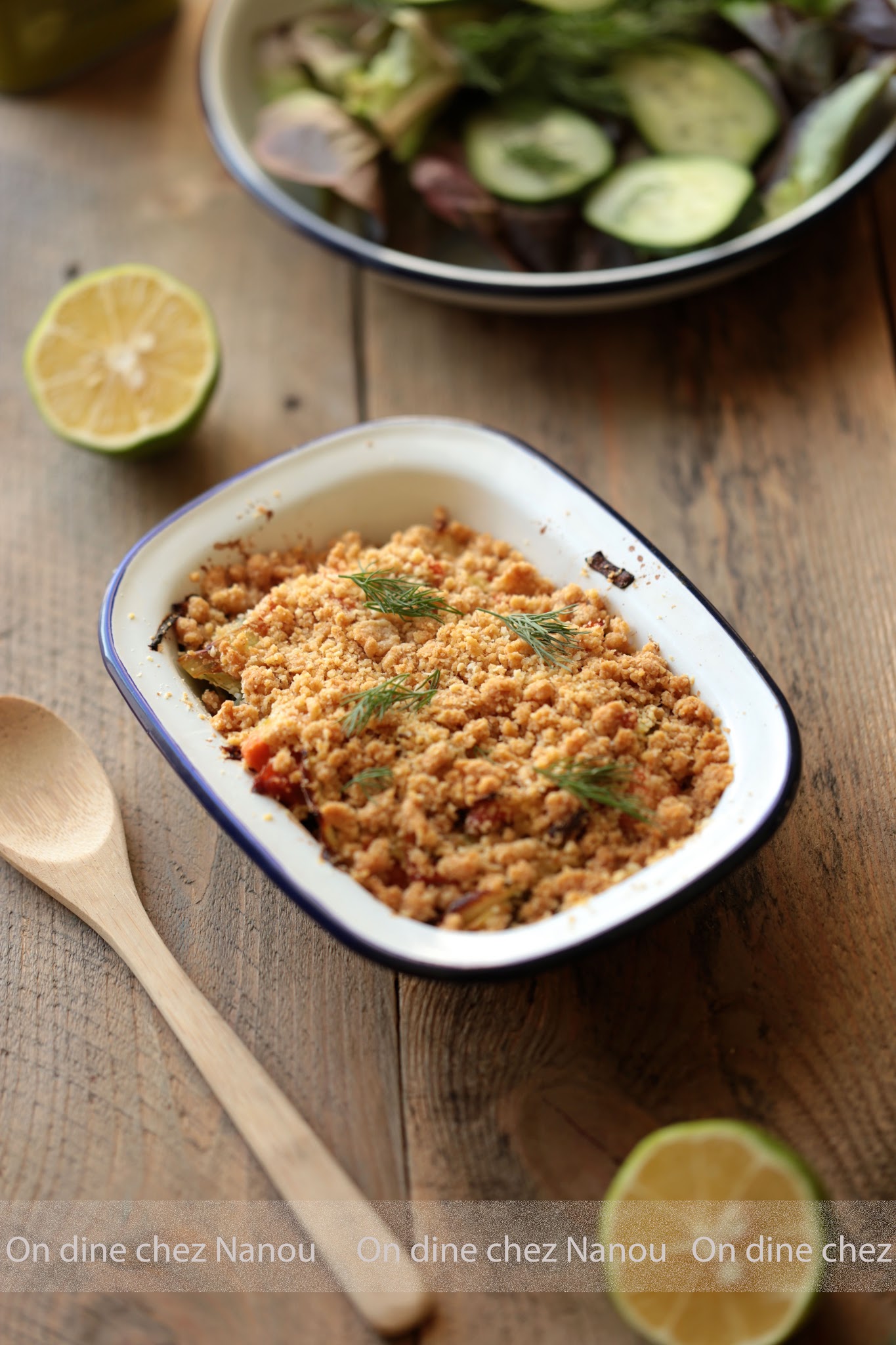 crumble , facile , diner en famille , saumon , poireaux 