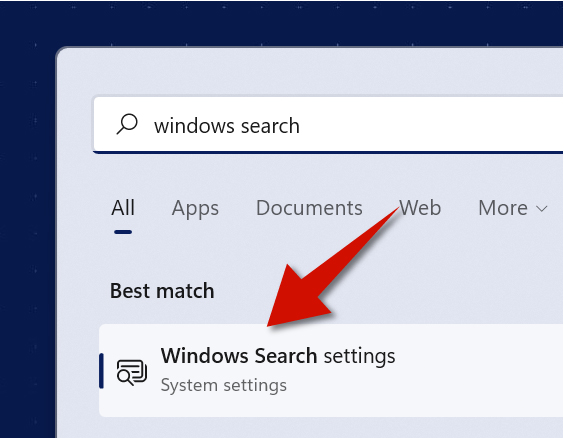 Windows Search and Indexing Settings