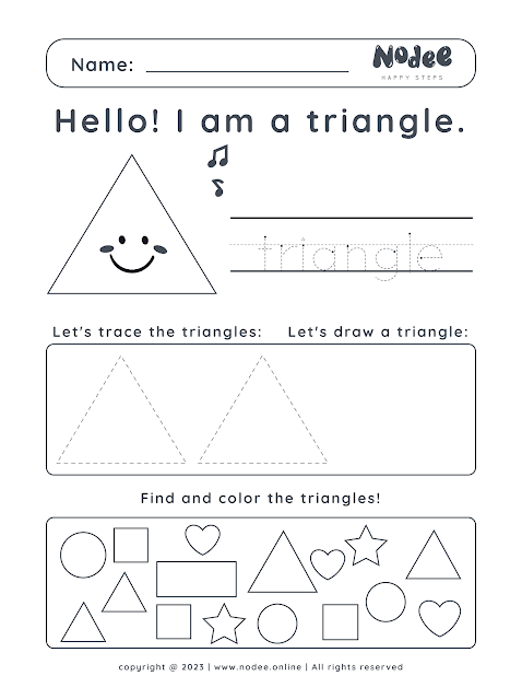 Triangle - Shapes Nursery Rhymes & worksheets -  Learning Shapes for kids