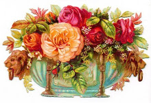 free-vintage-flower-clipart-peach-and-pink-cabbage-roses-in-victorian-container.jpg (220×151)