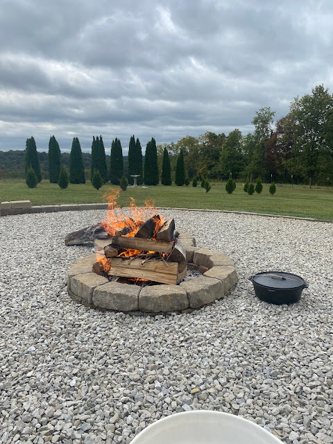 Fire burning in a fire pit