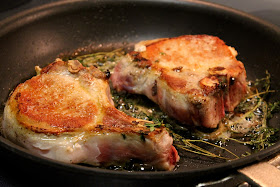 Pan-Seared Pork Chops with Thyme and Bacon Crumbs