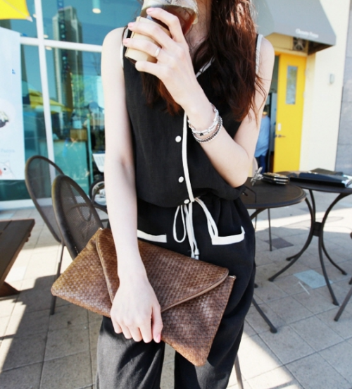 Synthetic Leather Clutch Bag