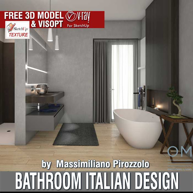  I alive too run inwards Italy where for to a greater extent than than  Sketchup costless 3D model Bathroom italian blueprint & Vray Visopt
