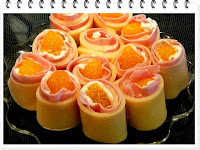 Šunkové rolky s mandarinkou - Recepty a vaření