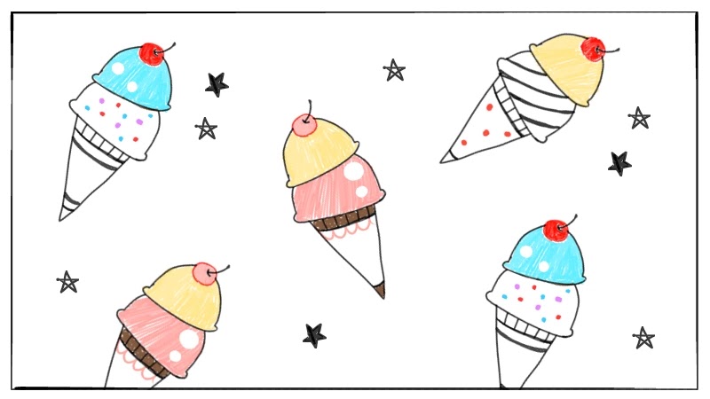 簡単なコーンのアイスクリームのイラストの描き方 遠北ほのかのイラストサイト