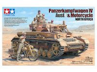 Tamiya 1/35 Panzerkampfwagen IV Ausf.F & Motorcycle Set "North Africa" (25208) Color Guide & Paint Conversion Chart