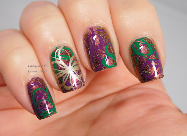 Shinespark Polish Pretty Unicorn + UberChic Beauty 10-01 + Messy Mansion stamping polishes