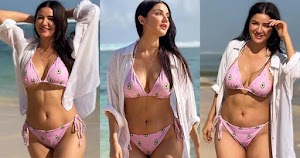 Amy Aela bikini cleavage navel sexy body busty indian