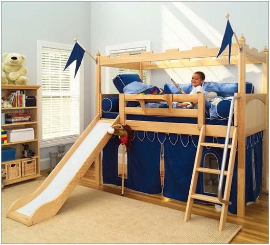 kids loft bed with slide