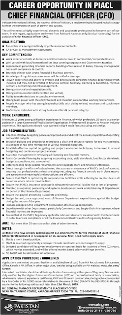 PIA Latest Jobs 2019 | Pakistan International Airlines Jobs 2019