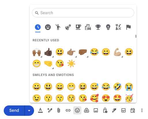 selector de emojis actualizado y más inclusivo en Gmail