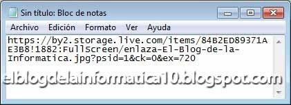 URL de imagen alojada en Skydrive
